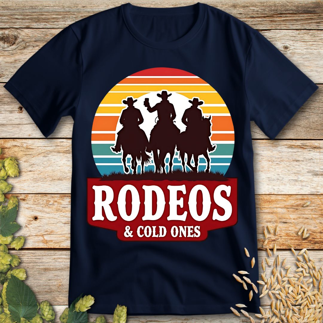 Rodeos and Cold Ones T-Shirt in Navy - beer shirt for beer lovers