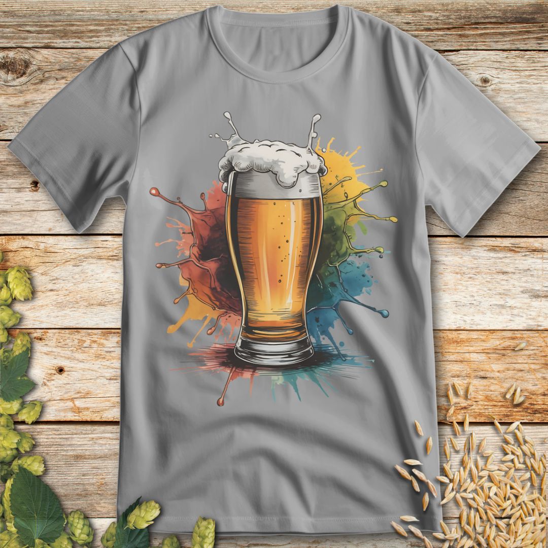 Splash of Brew T-Shirt in Ice Grey - Funny beer shirt for craft beer lovers
