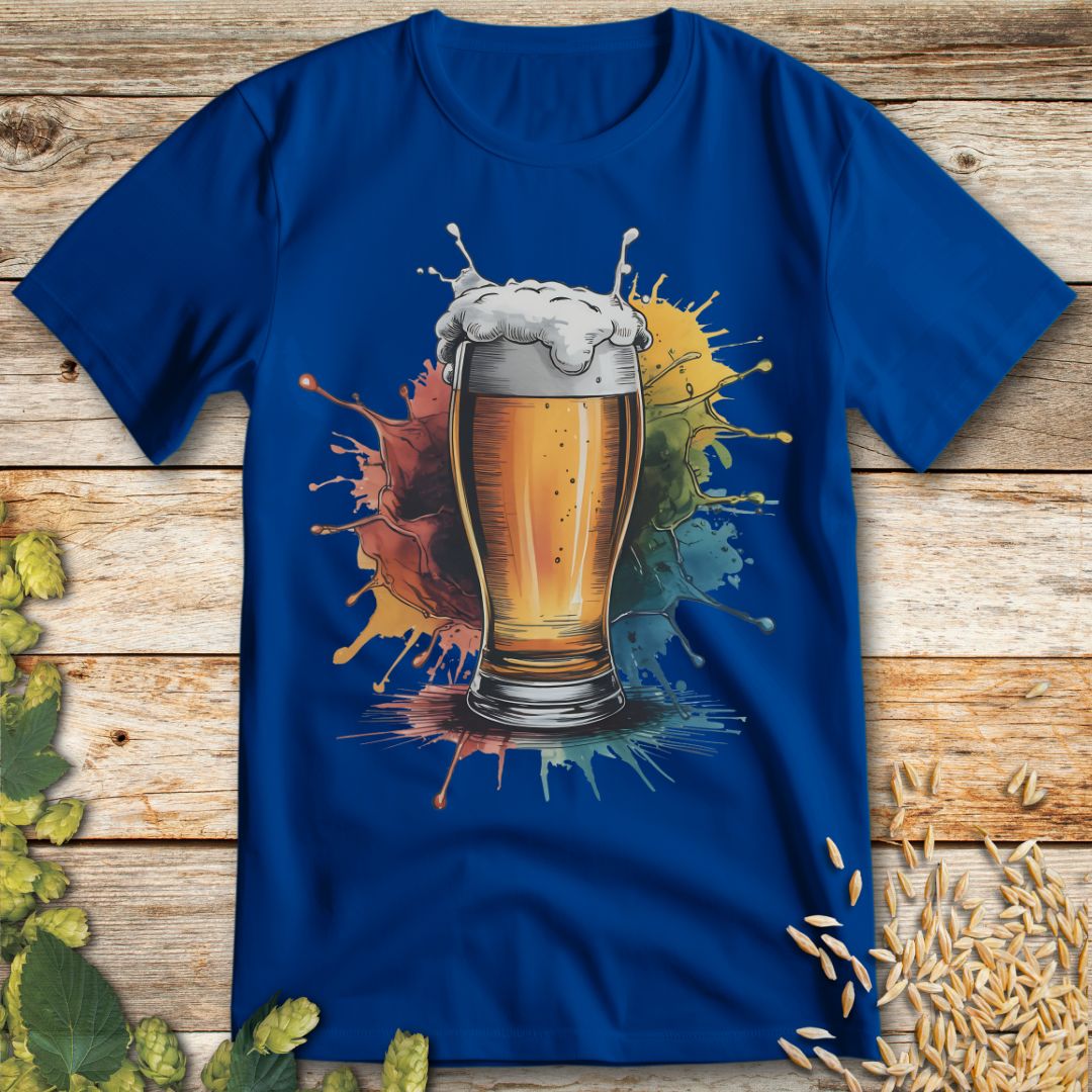 Splash of Brew T-Shirt in Royal Blue - Funny beer shirt for craft beer lovers