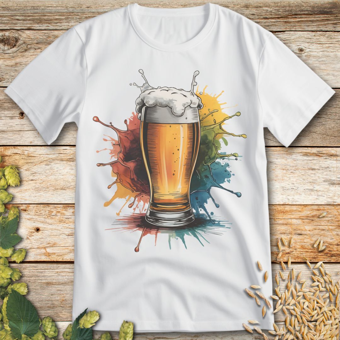 Splash of Brew T-Shirt in White - Funny beer shirt for craft beer lovers