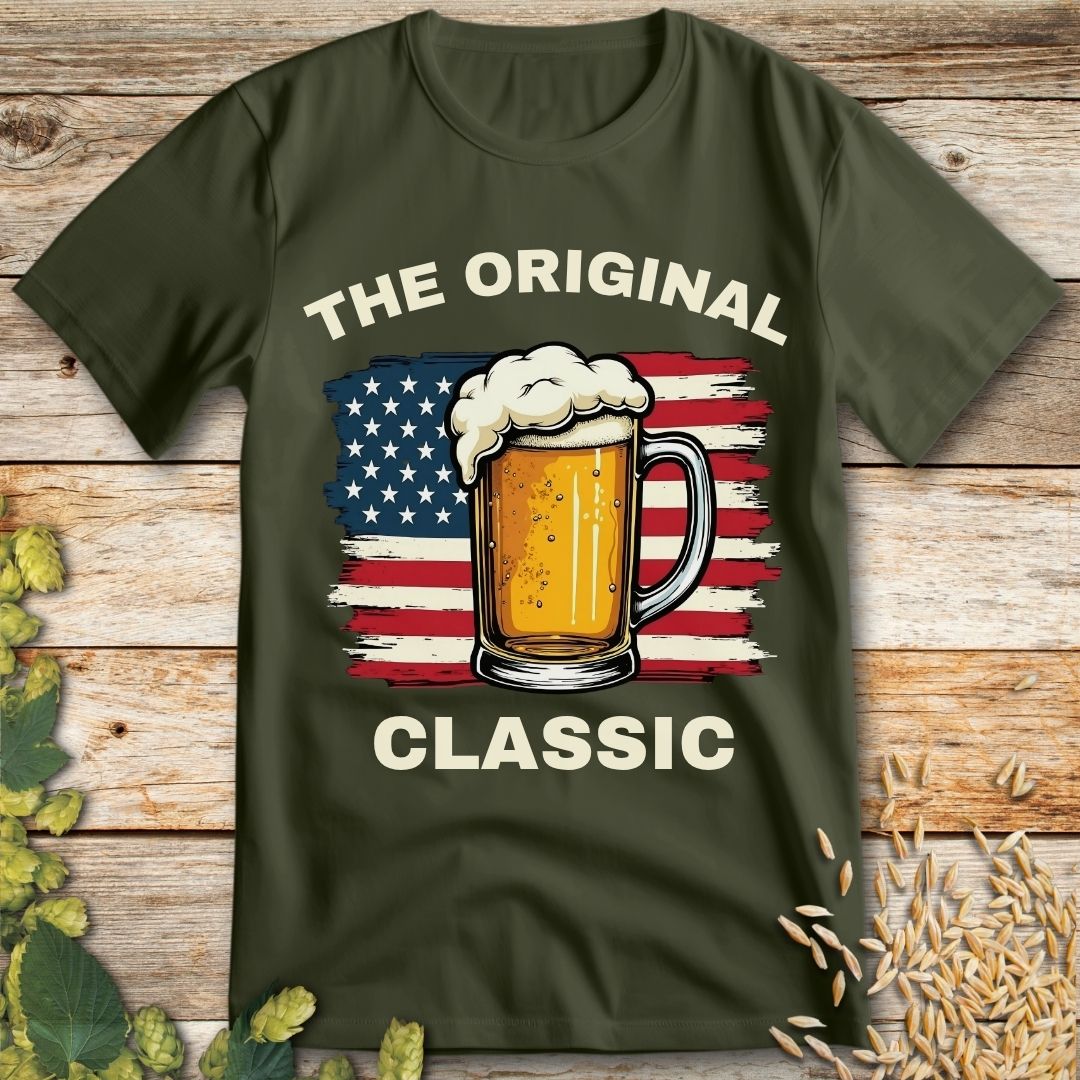 The Original Classic Beer T-Shirt in Military Green - Funny beer shirt for craft beer lovers