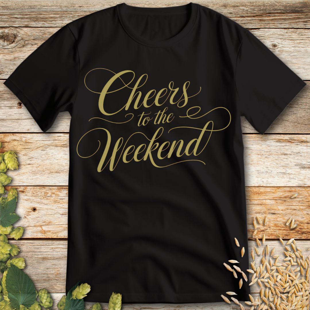 Weekend Cheers T-Shirt in Black - Funny beer shirt for craft beer lovers