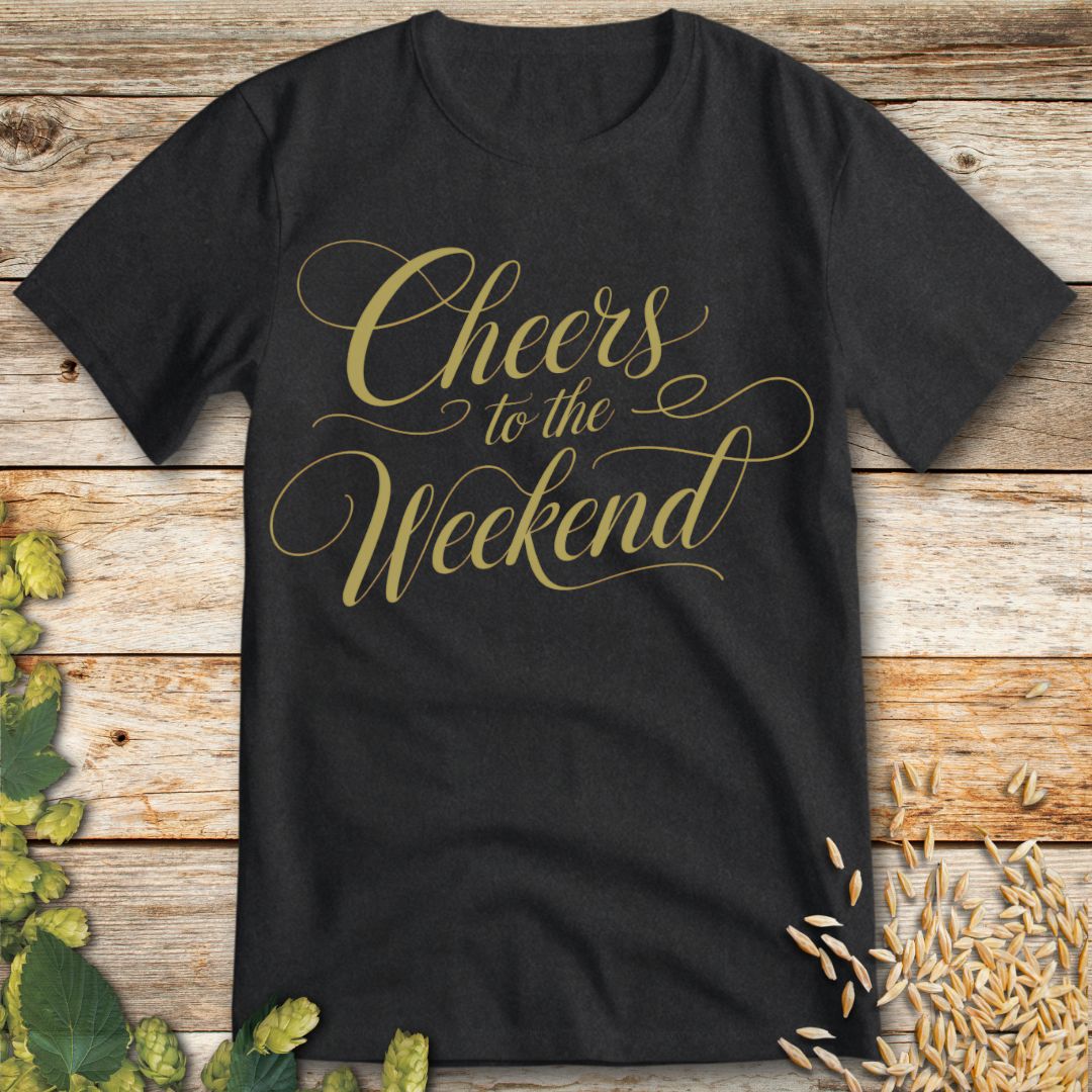 Weekend Cheers T-Shirt in Dark Heather - Funny beer shirt for craft beer lovers