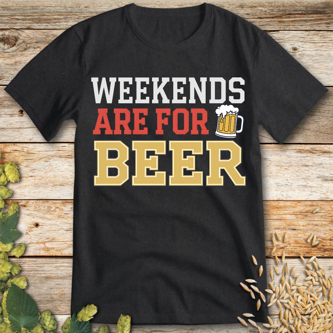 Weekends Are for Beer T-Shirt in Dark Heather - Funny beer shirt for craft beer lovers