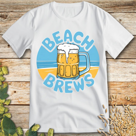 Beach Brews T-Shirt in White - Funny beer shirt for craft beer lovers