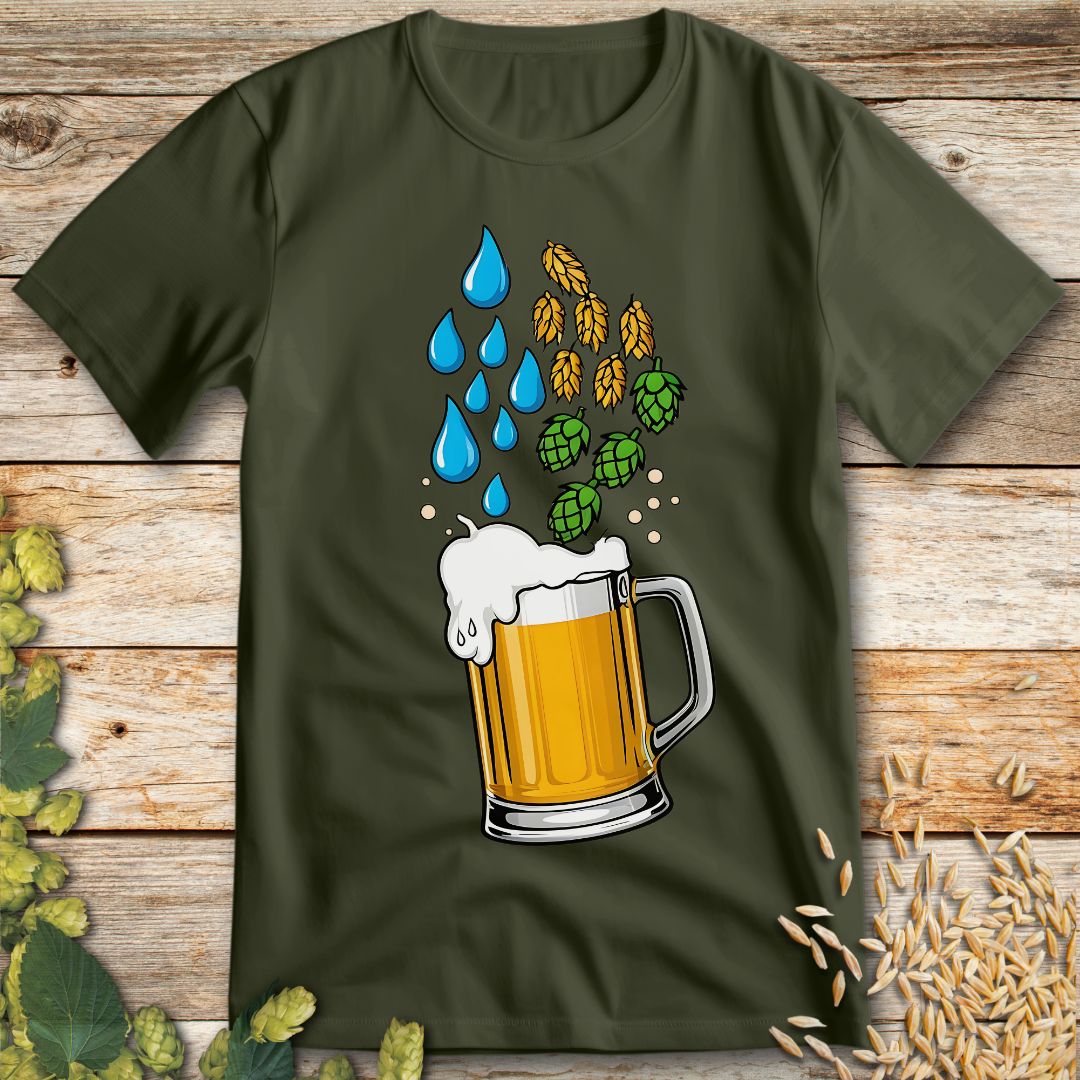 Beer Chemistry T-Shirt in Military Green - Funny beer shirt for craft beer lovers