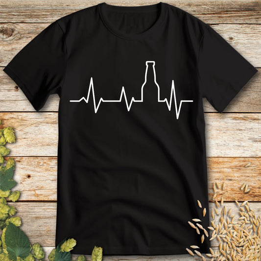 Beer Heartbeat T-Shirt in Black - Funny beer shirt for craft beer lovers