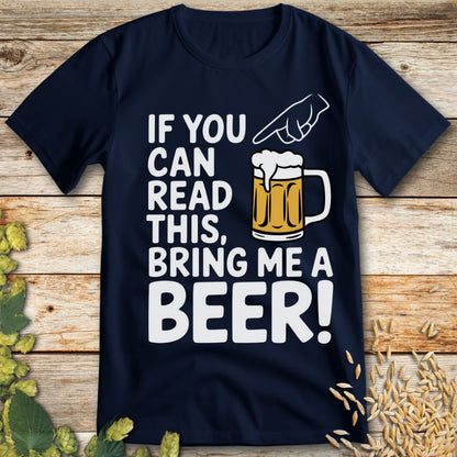 Bring Me a Beer T-Shirt in Navy - Funny beer shirt for craft beer lovers