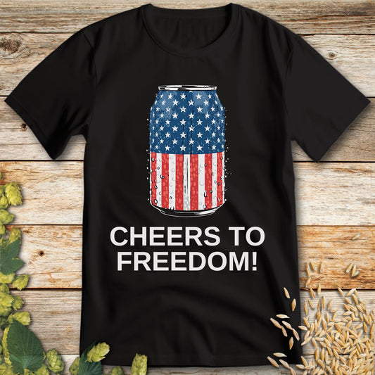 Cheers to Freedom T-Shirt in Black - Funny beer shirt for craft beer lovers