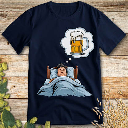 Dreaming of Beer T-Shirt in Navy - Funny beer shirt for craft beer lovers