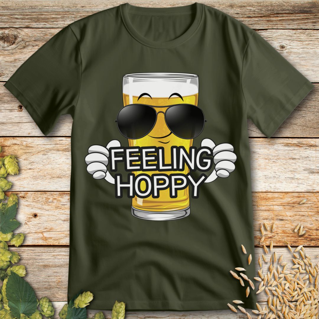 Feeling Hoppy T-Shirt in Military Green - Funny beer shirt for craft beer lovers