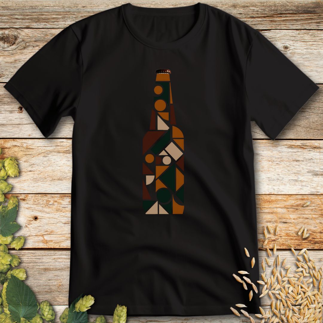 Geometric Beer Bottle T-Shirt in Black - Funny beer shirt for craft beer lovers