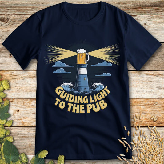 Guiding Light to the Pub T-Shirt in Navy - Funny beer shirt for craft beer lovers