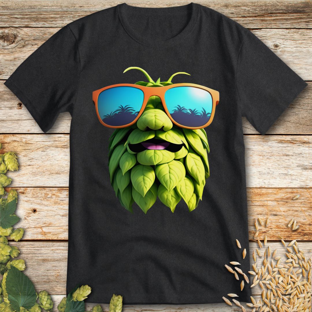 Happy Hop Beer T-Shirt in Dark Heather - Funny beer shirt for craft beer lovers