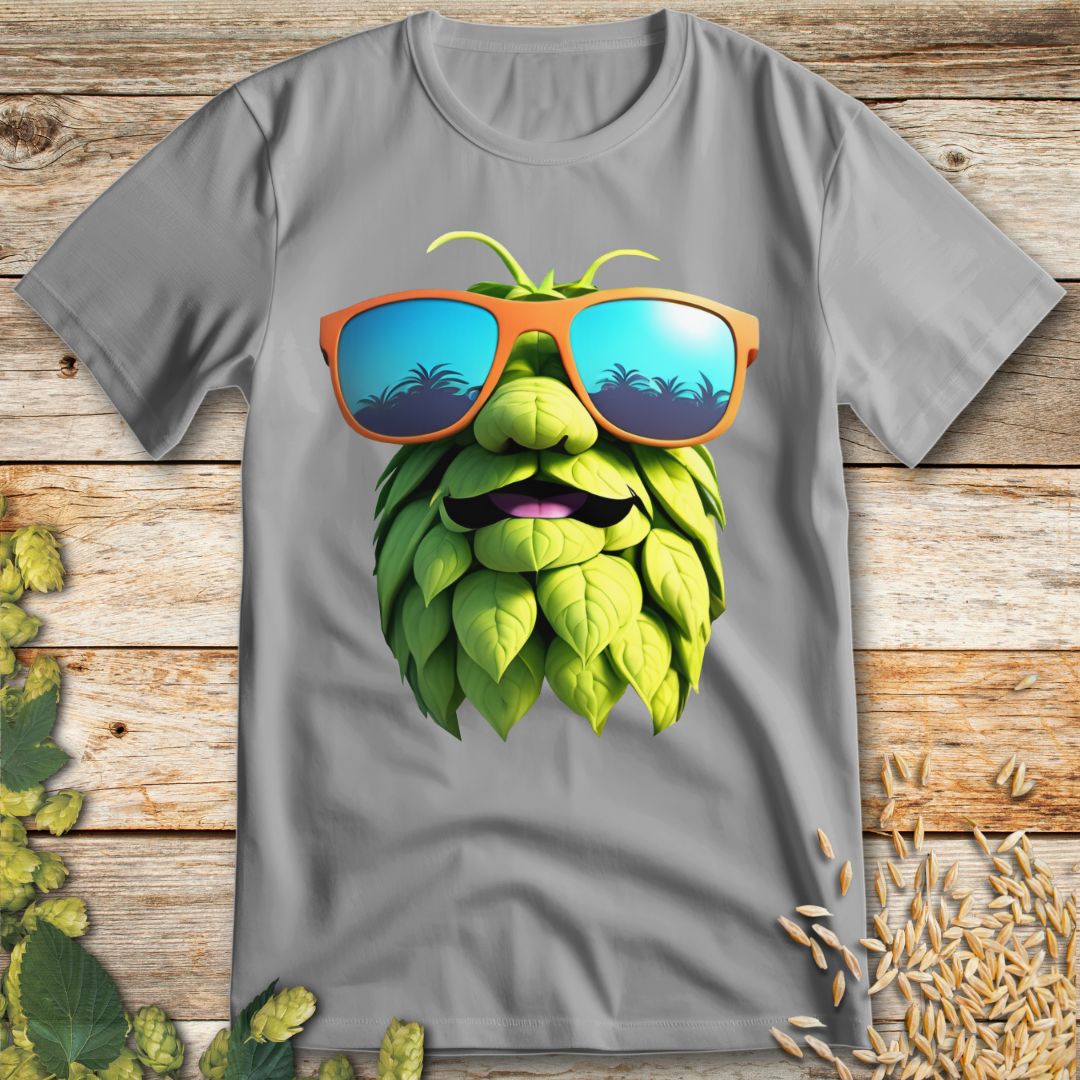 Happy Hop Beer T-Shirt in Ice Grey - Funny beer shirt for craft beer lovers