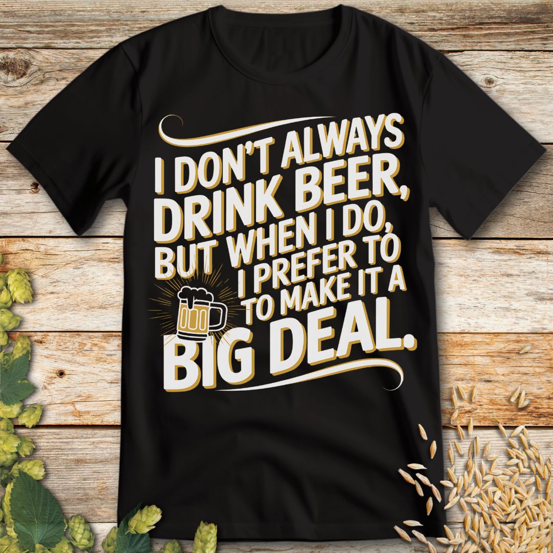 I Don't Always Drink Beer Big Deal T-Shirt in Black - Funny beer shirt for craft beer lovers