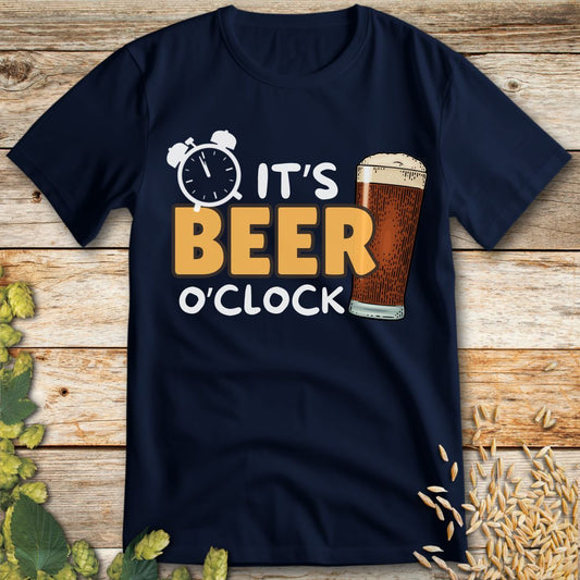 It's Beer O'Clock T-Shirt in Navy - Funny beer shirt for craft beer lovers