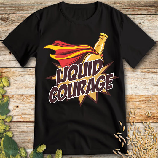 Liquid Courage Beer T-Shirt in Black - Funny beer shirt for craft beer lovers