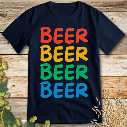 Multicolor Beer T-Shirt in Navy - Funny beer shirt for craft beer lovers