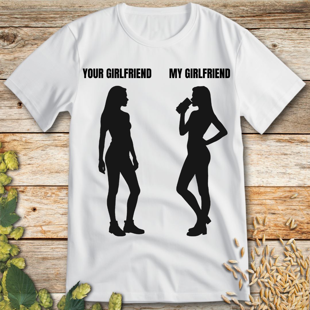 My Girlfriend Beer T-Shirt in White - Funny beer shirt for craft beer lovers