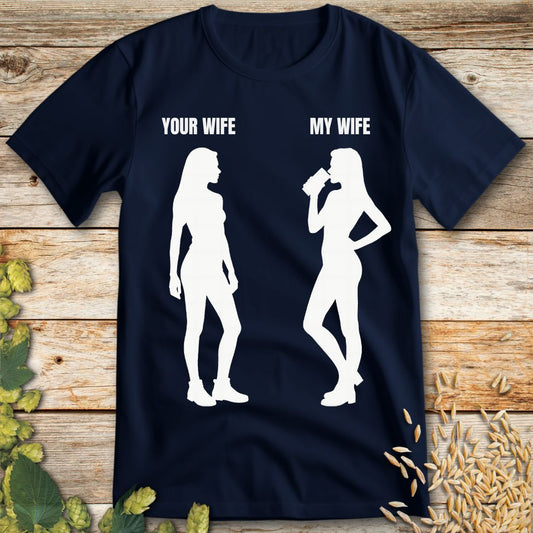 My Wife Beer T-Shirt in Navy - Funny beer shirt for craft beer lovers