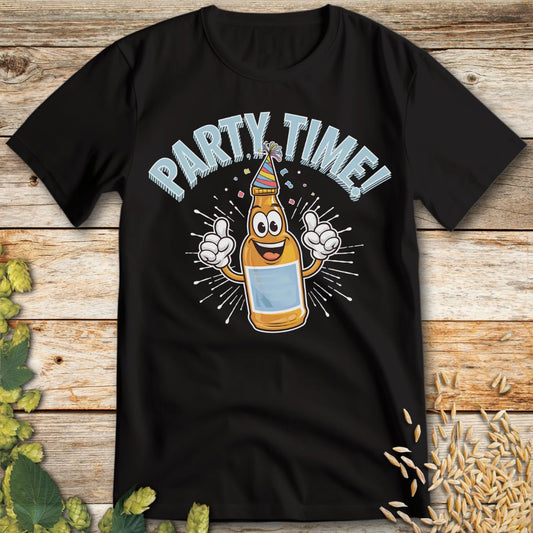 Party Time Beer T-Shirt in Black - Funny beer shirt for craft beer lovers