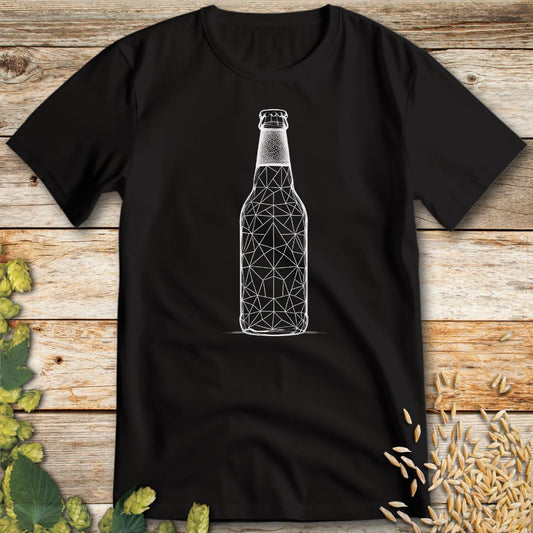 Polygonal Beer Bottle T-Shirt in Black - Beer shirt for craft beer lovers