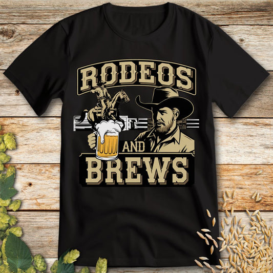 Rodeos and Brews T-Shirt in Black - Funny beer shirt for craft beer lovers