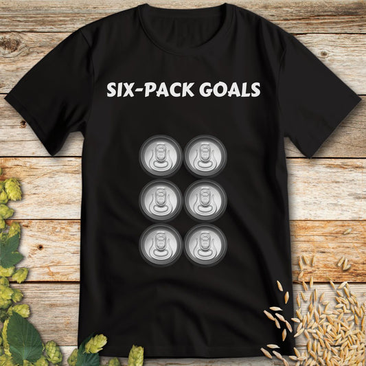Six-Pack Goals T-Shirt in Black - Funny beer shirt for craft beer lovers